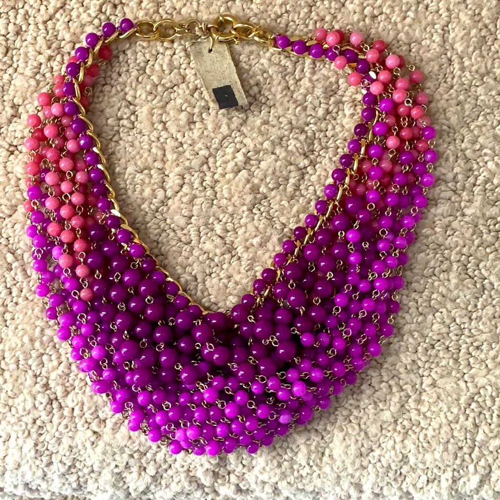 New Lee Angel Purple And Pink Stones Necklace 155$